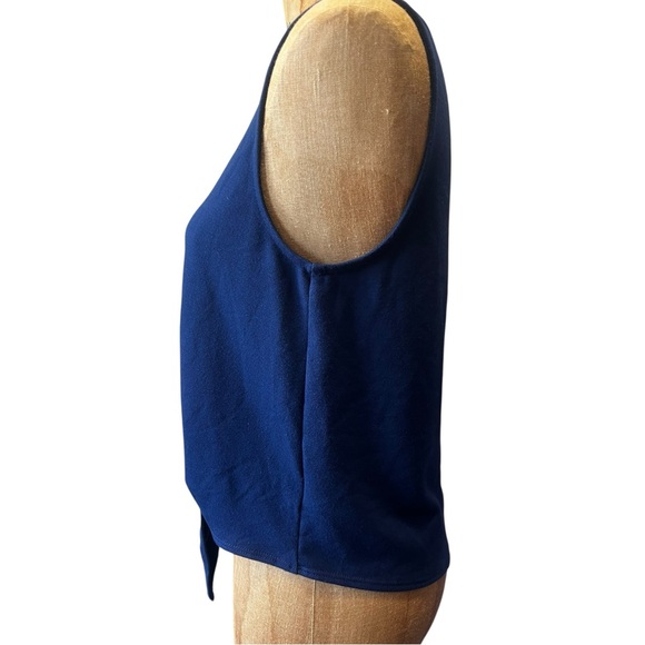 Everly Deep Blue Tie-Front Tank Top NWT S - Picture 2 of 7